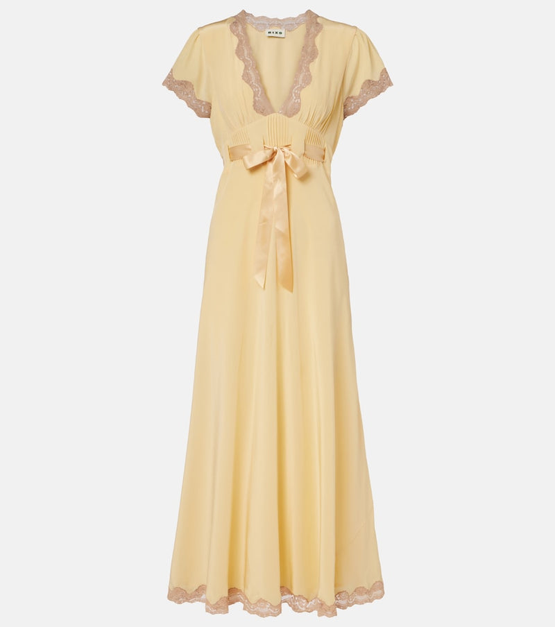 Rixo Marlice lace-trimmed silk maxi dress