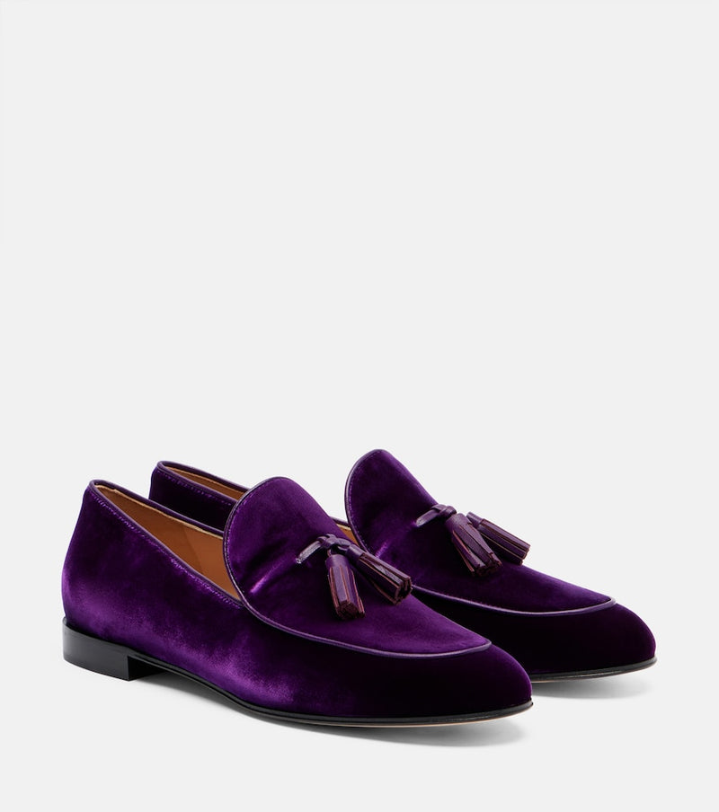 Gianvito Rossi Tasseled velvet loafers in Purple+Purple