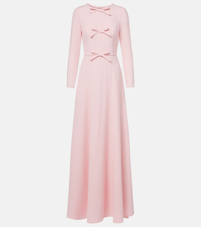 Carolina Herrera Bow-detail crepe gown in Rosewater