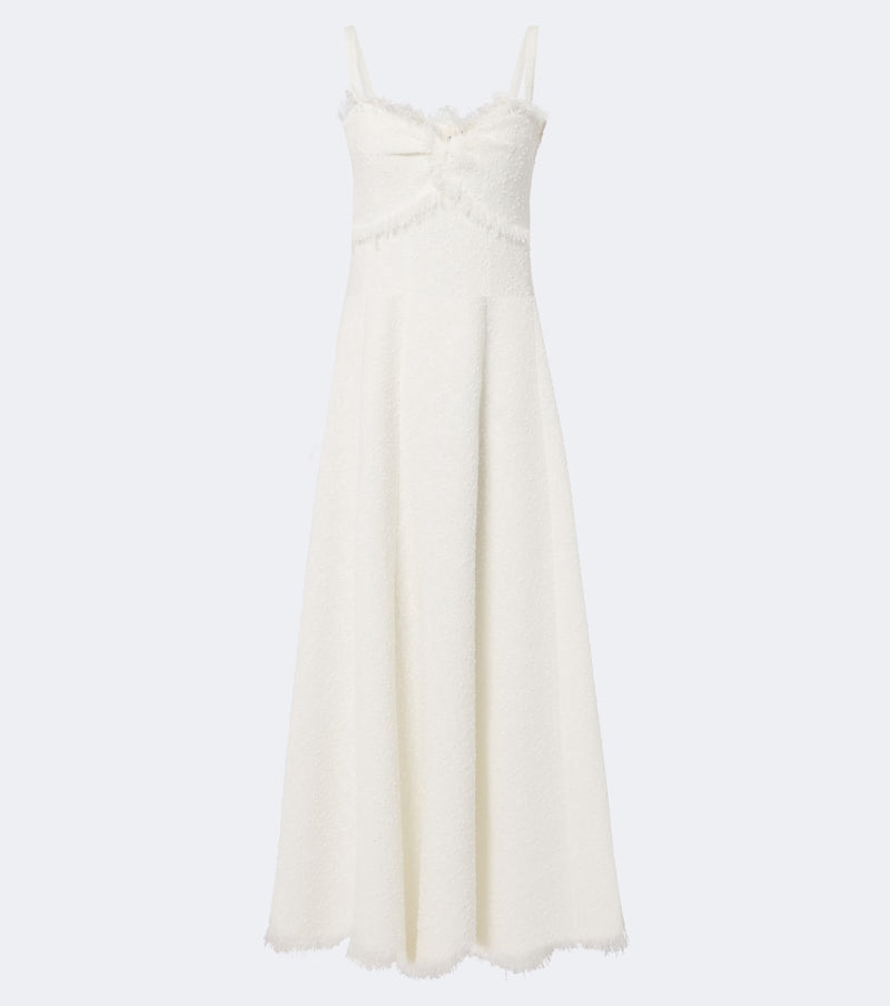 Oscar de la Renta Tweed midi dress in Ivory