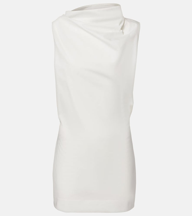 Khaite Astor draped cotton poplin minidress