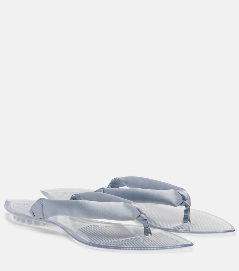 Alaia Invisible satin thong sandals