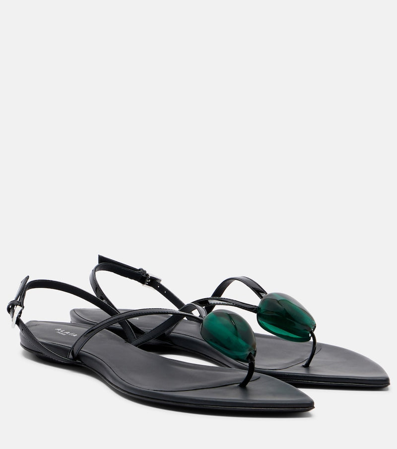 Alaia Invisible embellished leather sandals