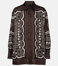 Nili Lotan Alfie printed silk twill shirt