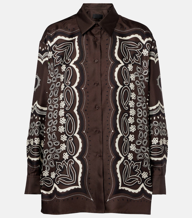 Nili Lotan Alfie printed silk twill shirt