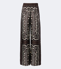Nili Lotan Morgan printed silk twill wide-leg pants