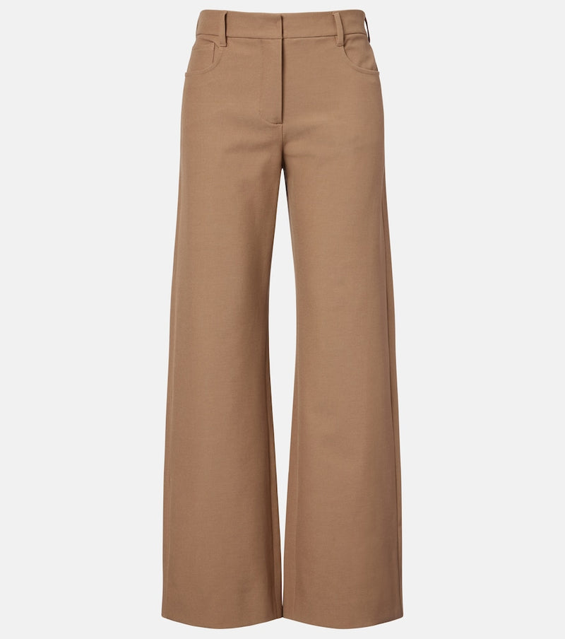 S Max Mara Cotton-blend wide-leg pants