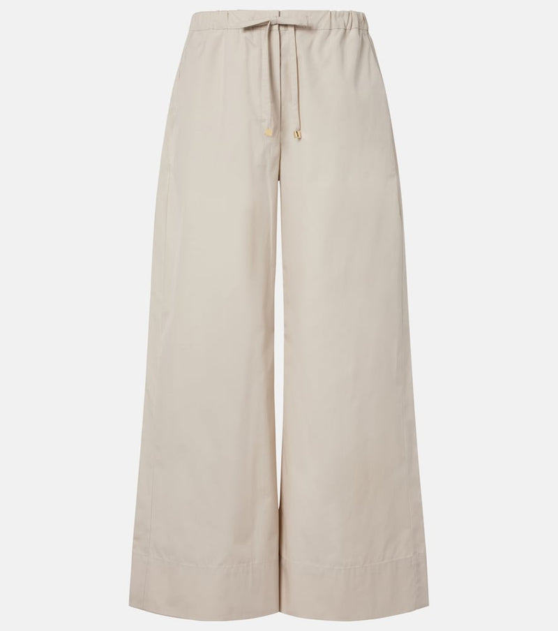 S Max Mara Cotton poplin wide-leg pants