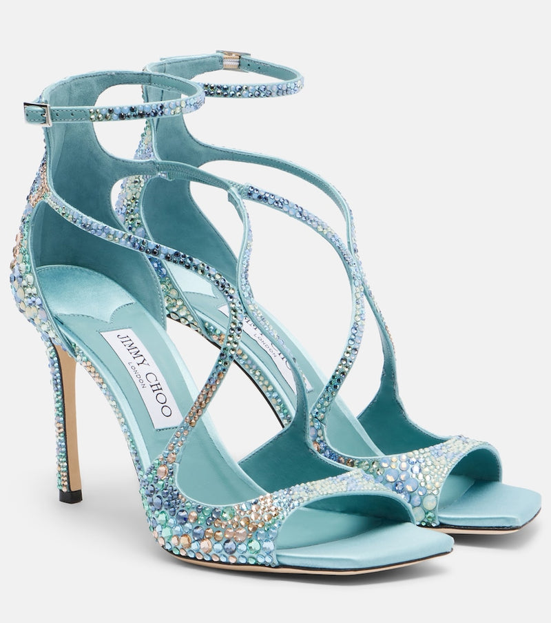Jimmy Choo Azia embellished satin sandals