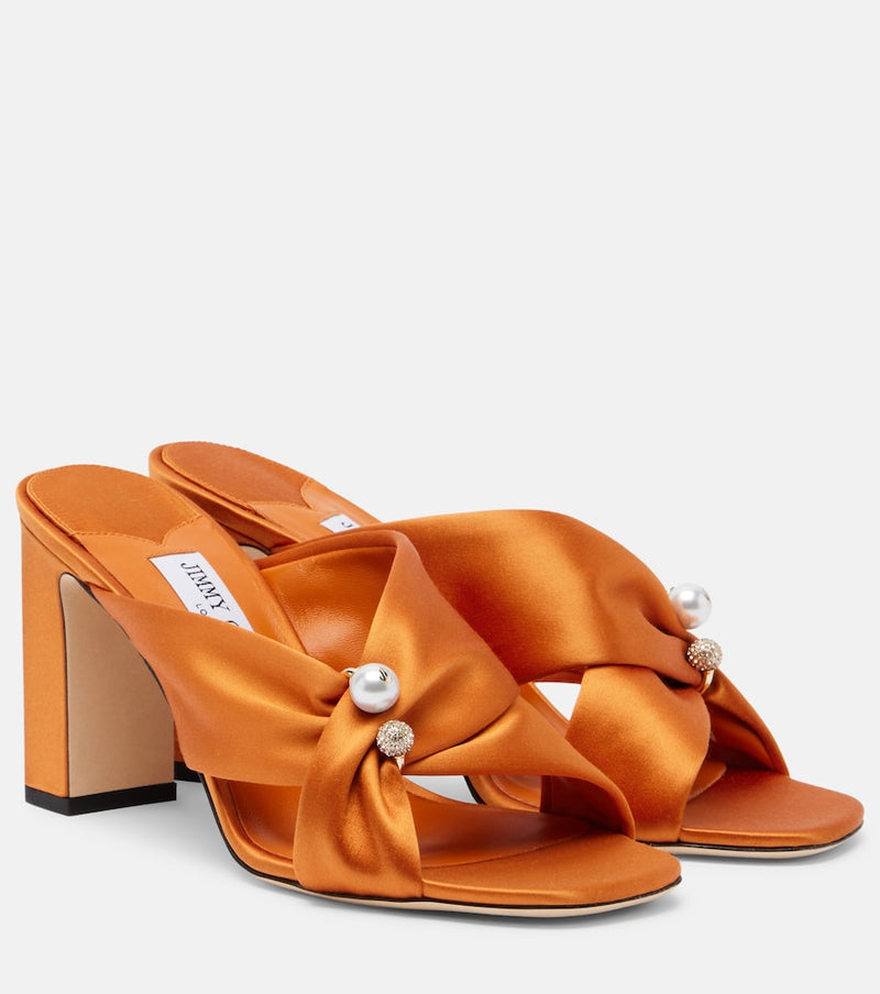 Jimmy Choo Rafi embellished satin mules