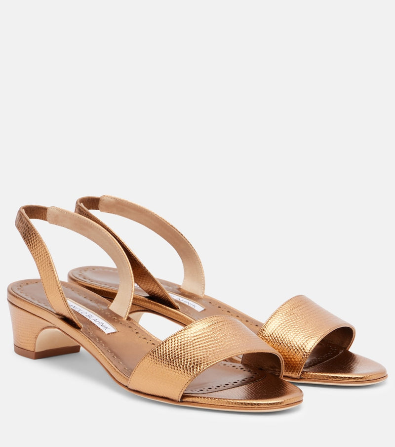 Manolo Blahnik Patopia leather slingback sandals
