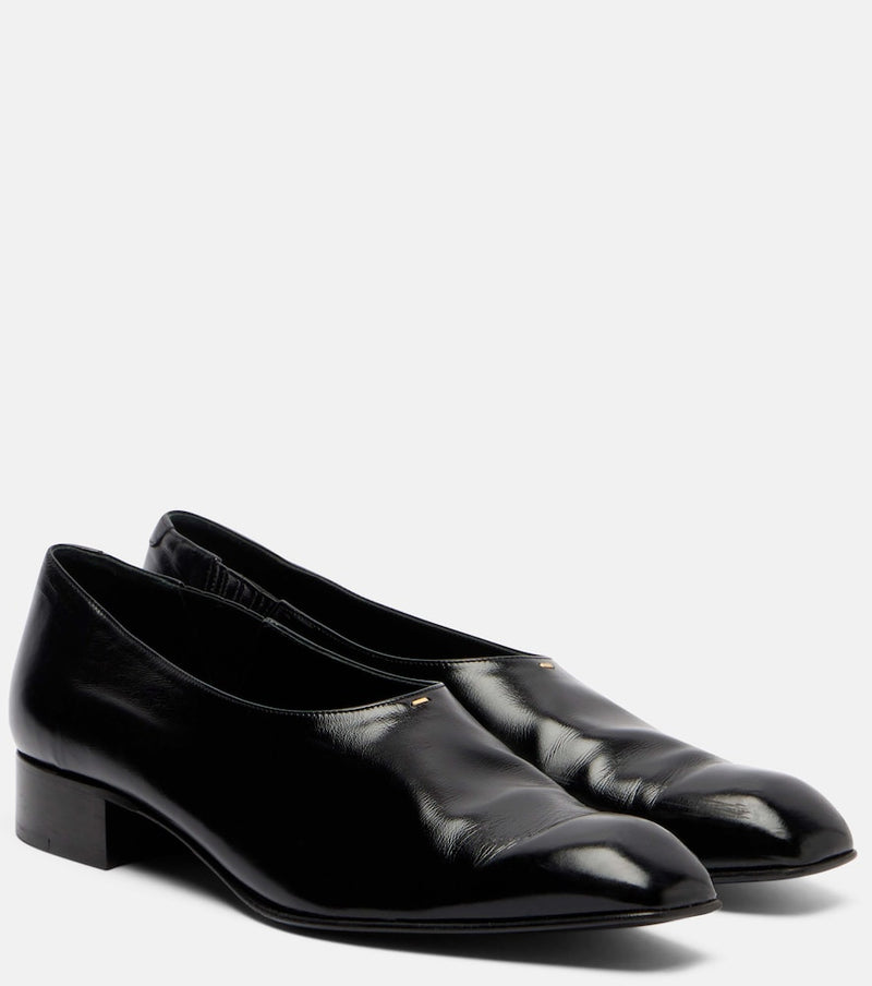 Khaite Colt leather loafers in Black Ink