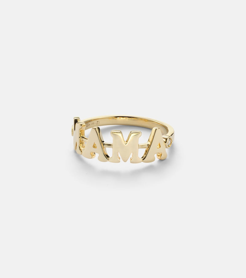 Yvonne Leon Mama 9kt gold ring with diamonds