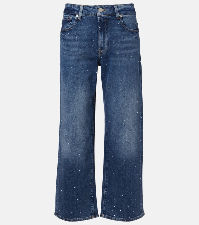 7 For All Mankind Stovepipe embellished straight jeans