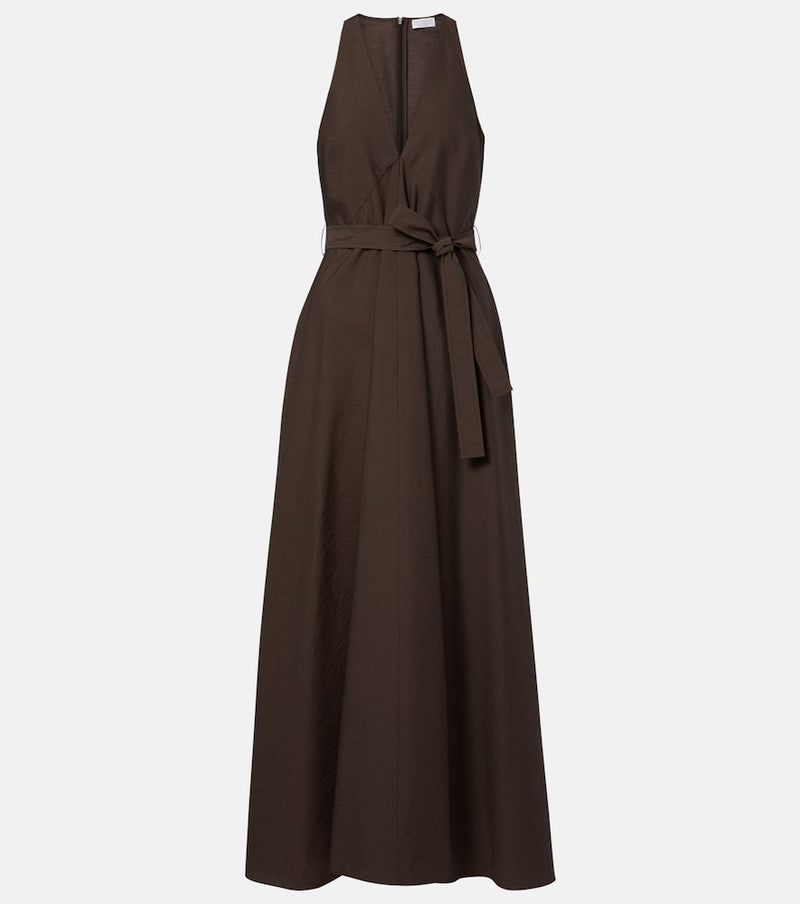 Brunello Cucinelli Belted cotton-blend maxi dress