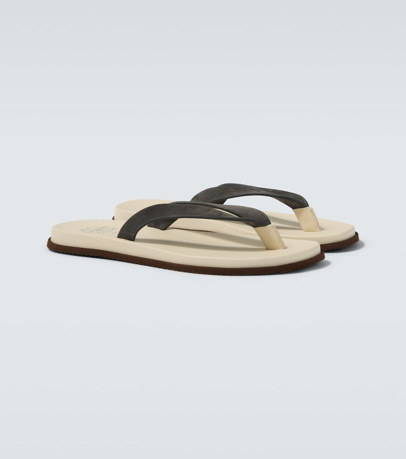 Brunello Cucinelli Suede thong sandals