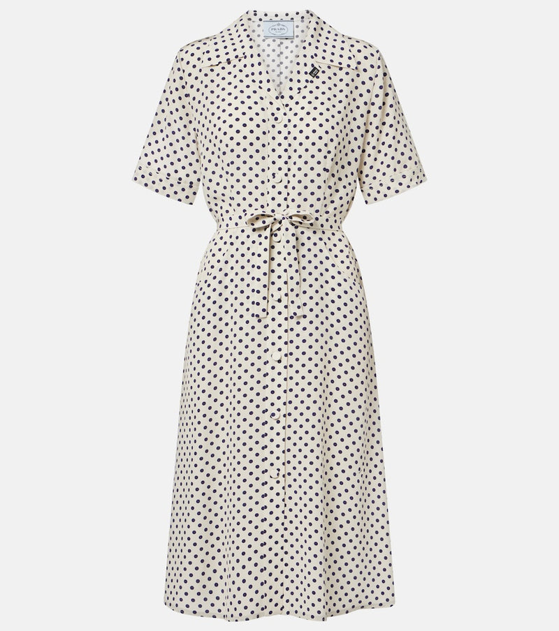 Prada Polka-dot silk shirt dress