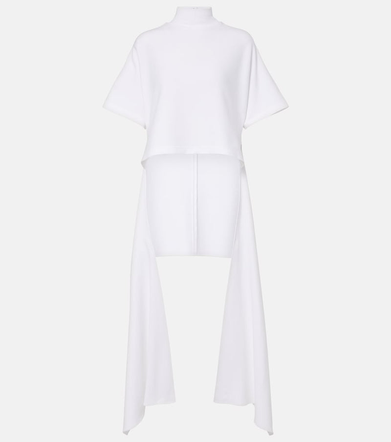 Alaia Asymmetric cotton-blend jersey T-shirt