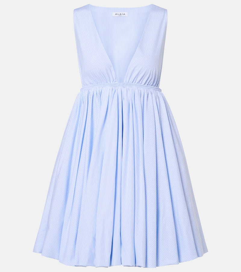 Alaia Striped cotton poplin minidress
