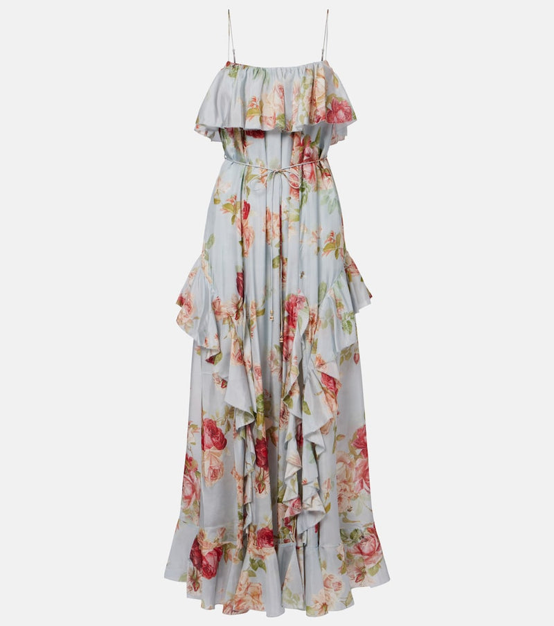 Zimmermann Roselight floral ruffled silk maxi dress