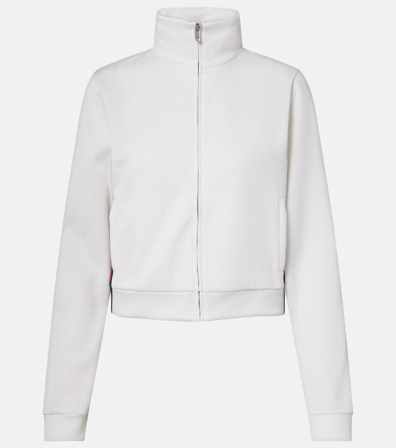 Gucci Ribbed-knit cropped sweatshirt