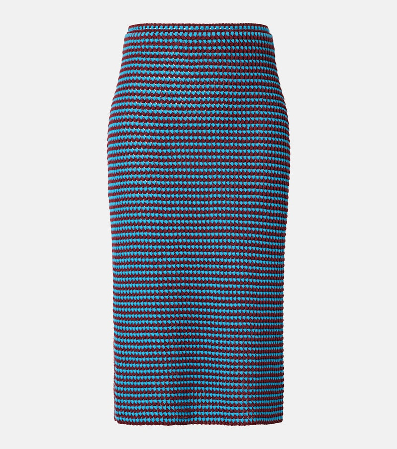 Alaia Crochet cotton pencil skirt