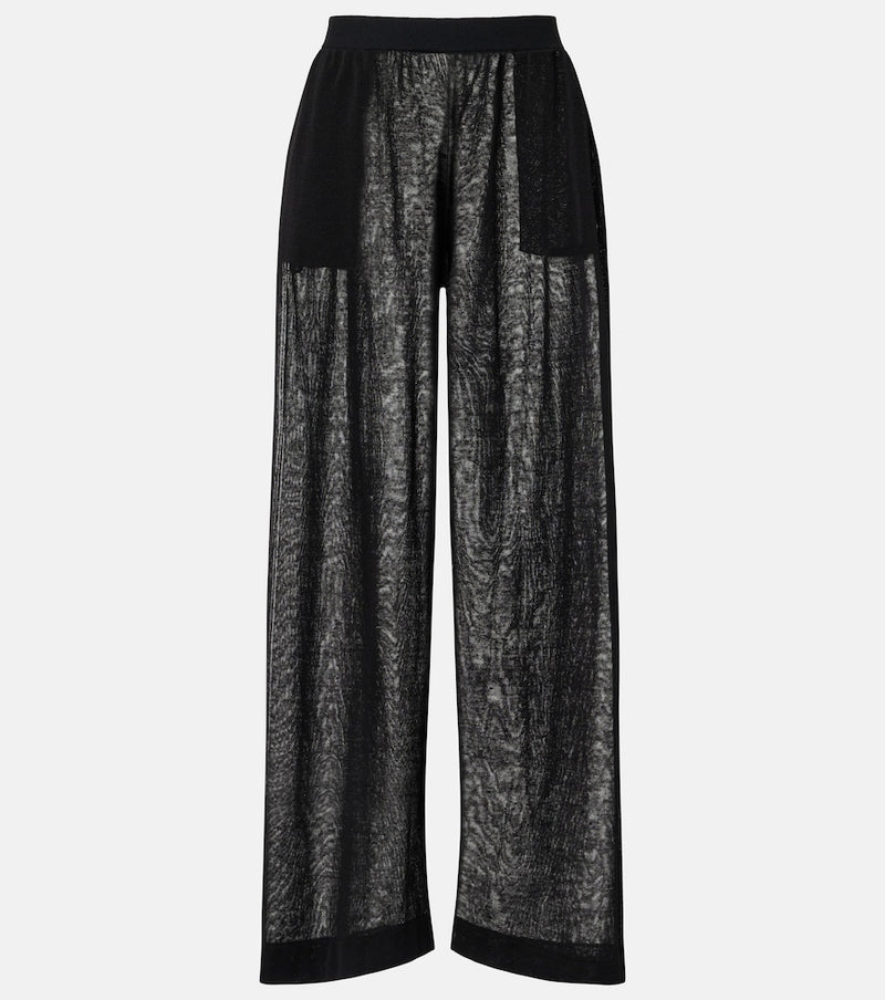 Alaia Linen and silk wide-leg pants
