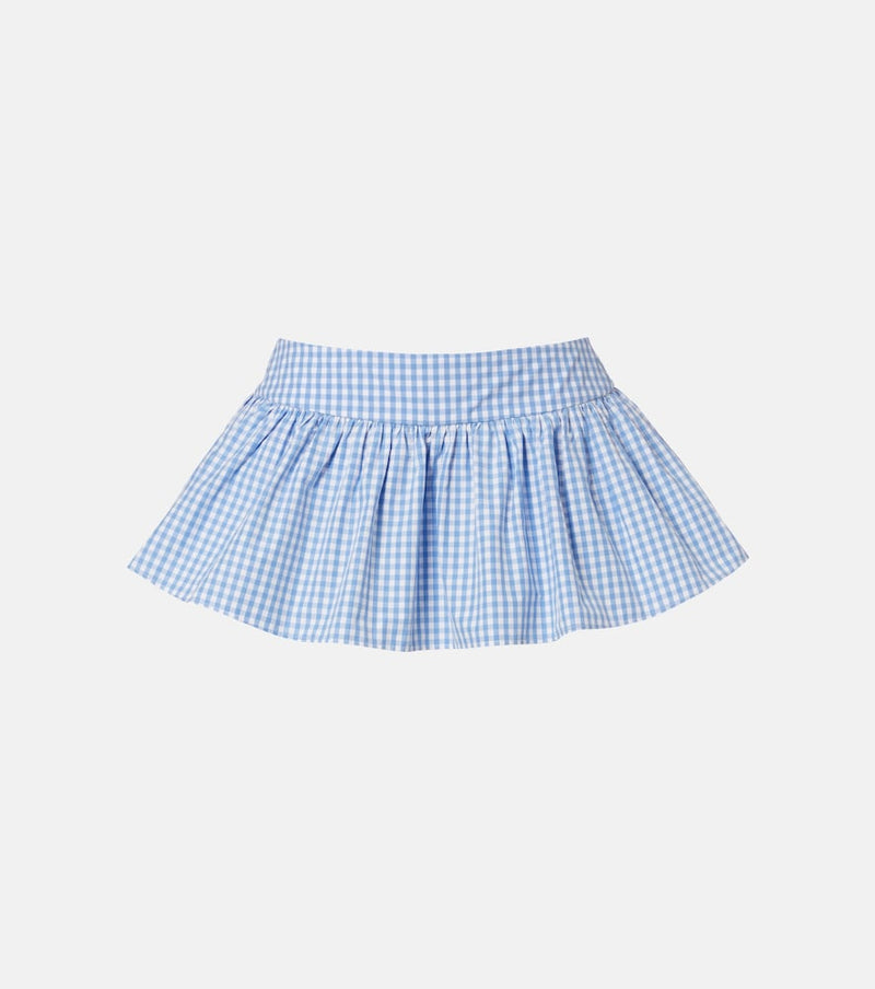 Shushu/Tong Gathered gingham cotton skort