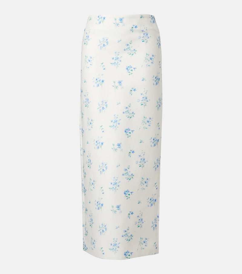 Shushu/Tong Floral cotton and silk slip skirt