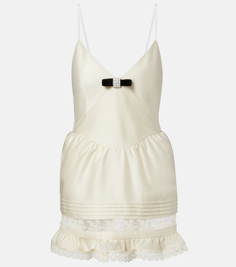 Shushu/Tong Lace-trimmed wool and silk minidress