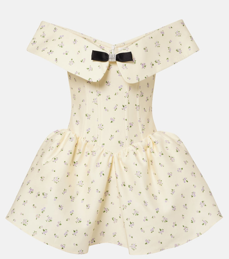 Shushu/Tong Floral off-shoulder cotton and silk corset dress