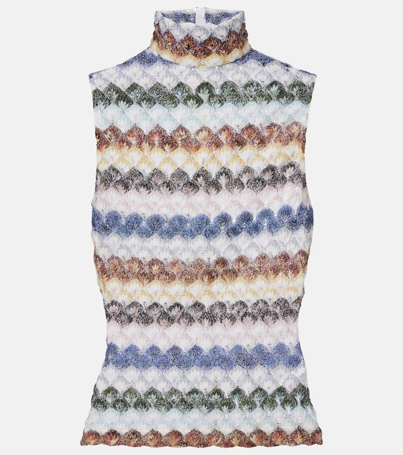 Missoni Knitted lame tank top