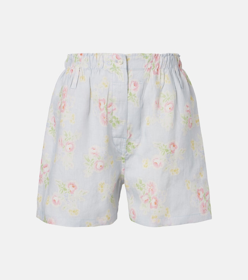 Prada Floral linen shorts