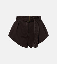 Magda Butrym Belted cotton canvas shorts