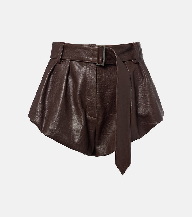 Magda Butrym Belted leather shorts
