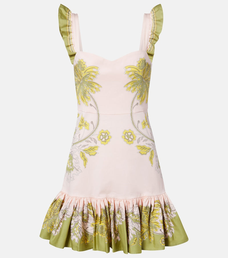 La DoubleJ Gingerbread printed cotton-blend minidress