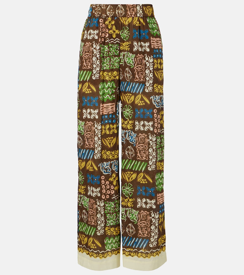 Alemais Minnie printed cotton wide-leg pants