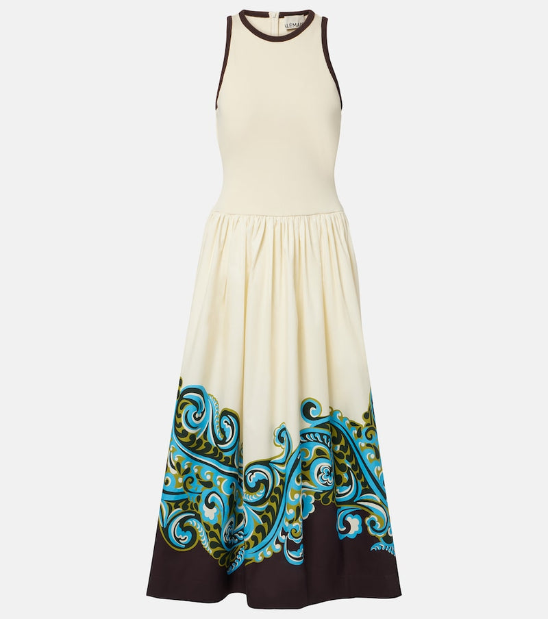 Alemais Natalia printed cotton midi dress