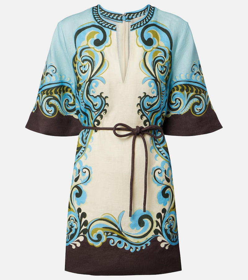 Alemais Natalia printed linen minidress