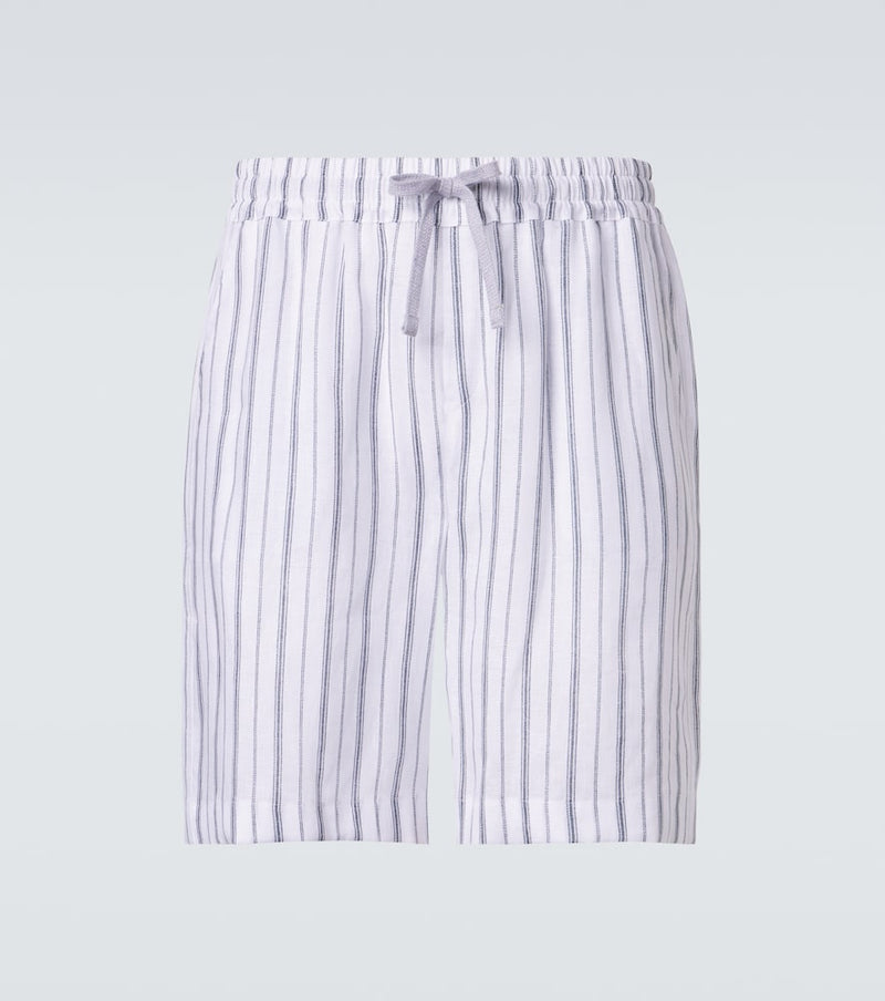 Fedeli Striped linen Bermuda shorts