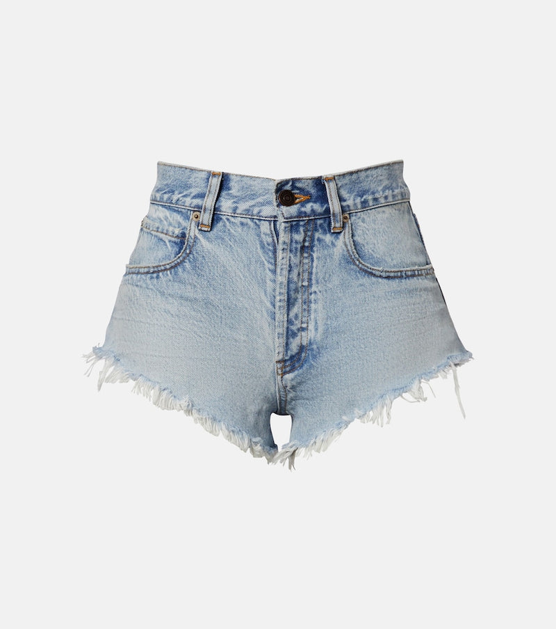 Balenciaga Frayed denim shorts