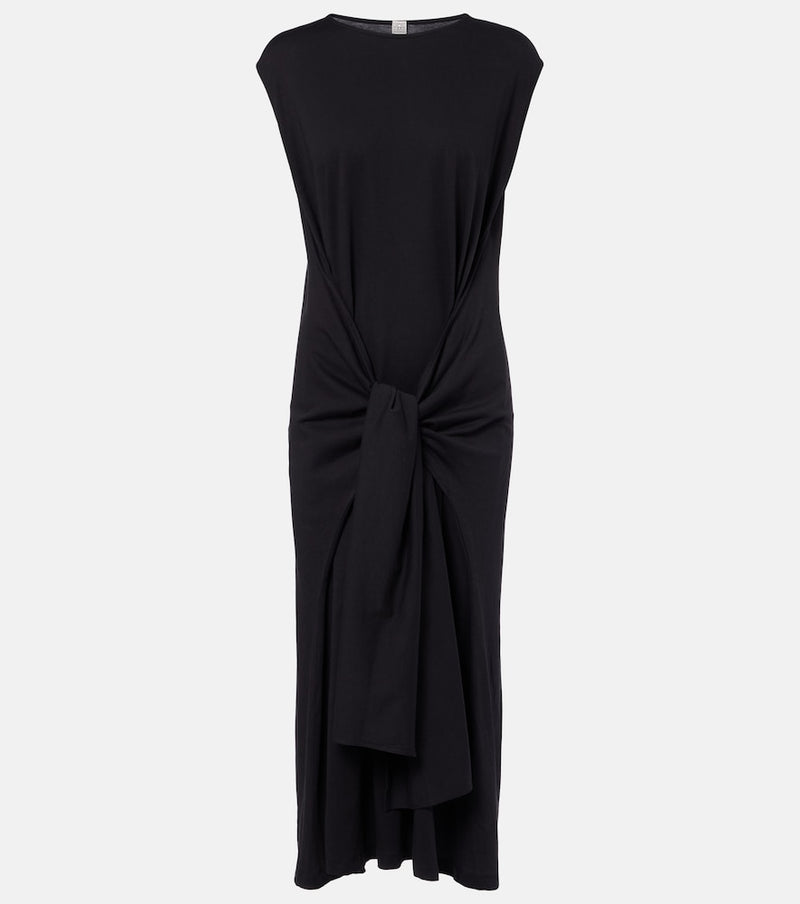 Toteme Gathered cotton jersey midi dress