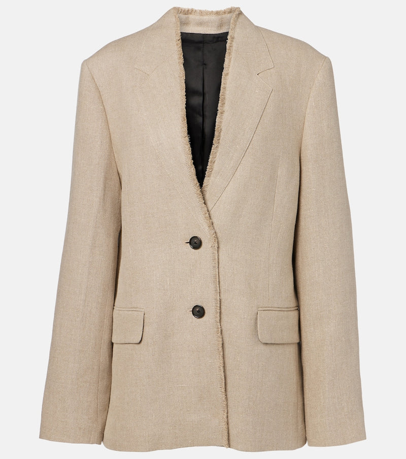 Toteme Frayed linen blazer
