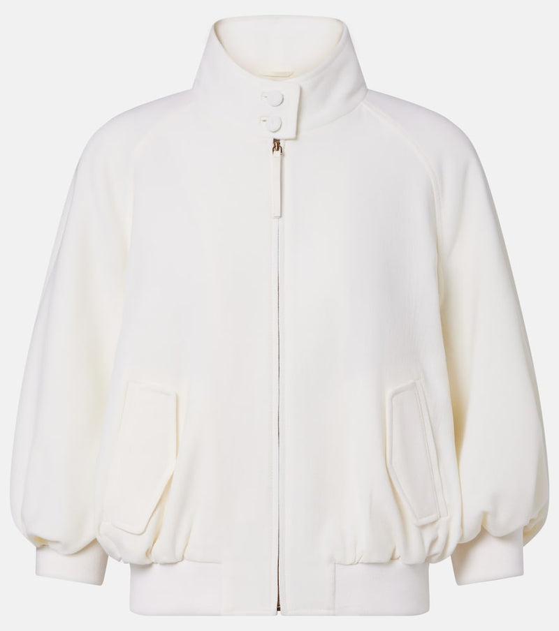 Gabriela Hearst Aluin virgin wool bomber jacket in Ivory