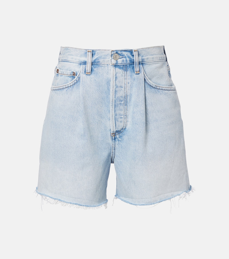 Agolde Rhoda frayed denim shorts