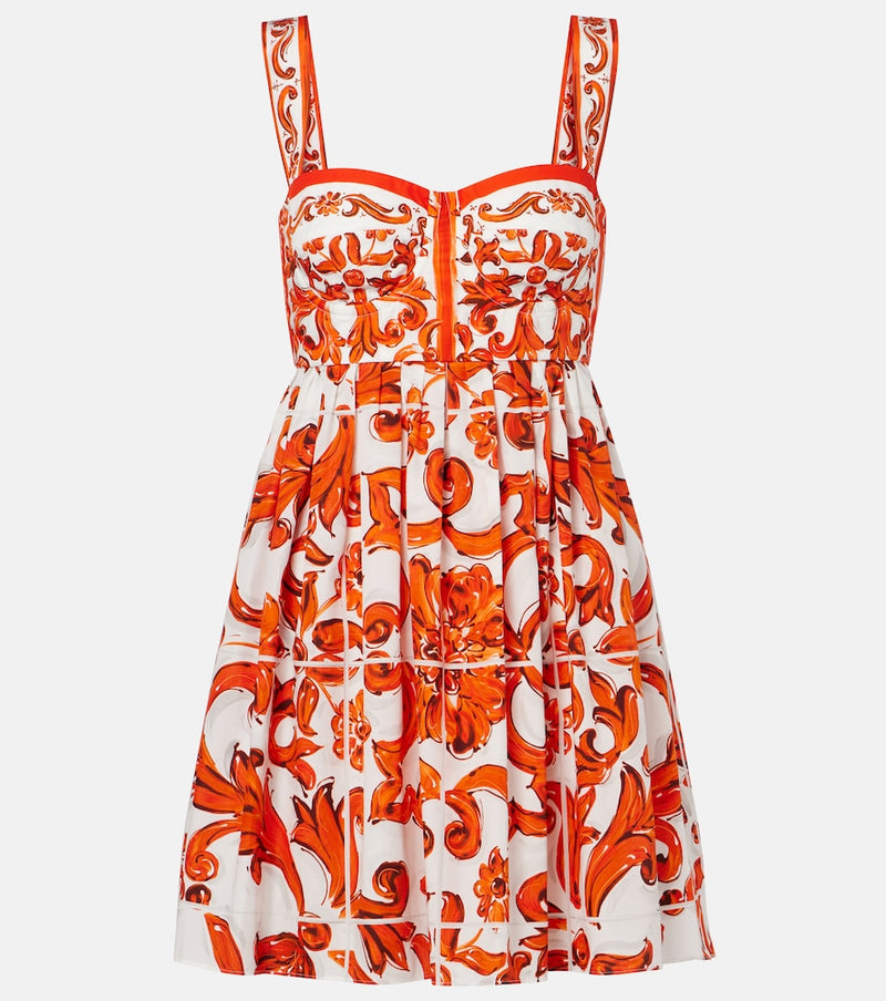 Dolce & Gabbana Majolica cotton poplin minidress