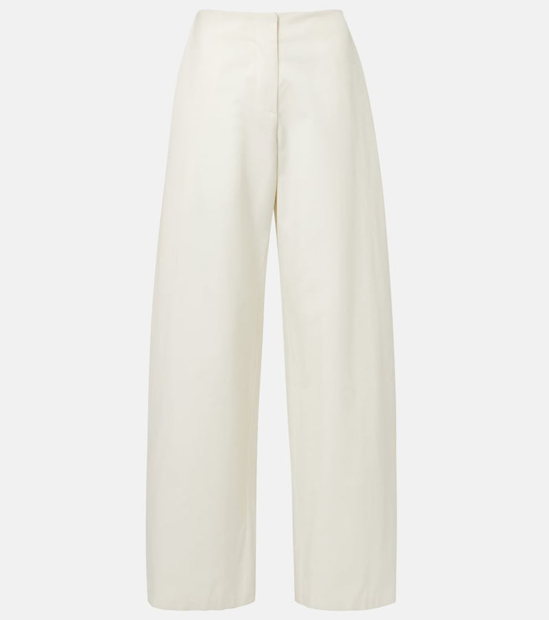 The Row Galileo cotton and silk barrel-leg pants