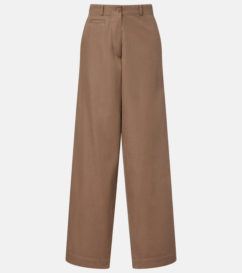 The Row Fadry cotton-blend gabardine wide-leg pants