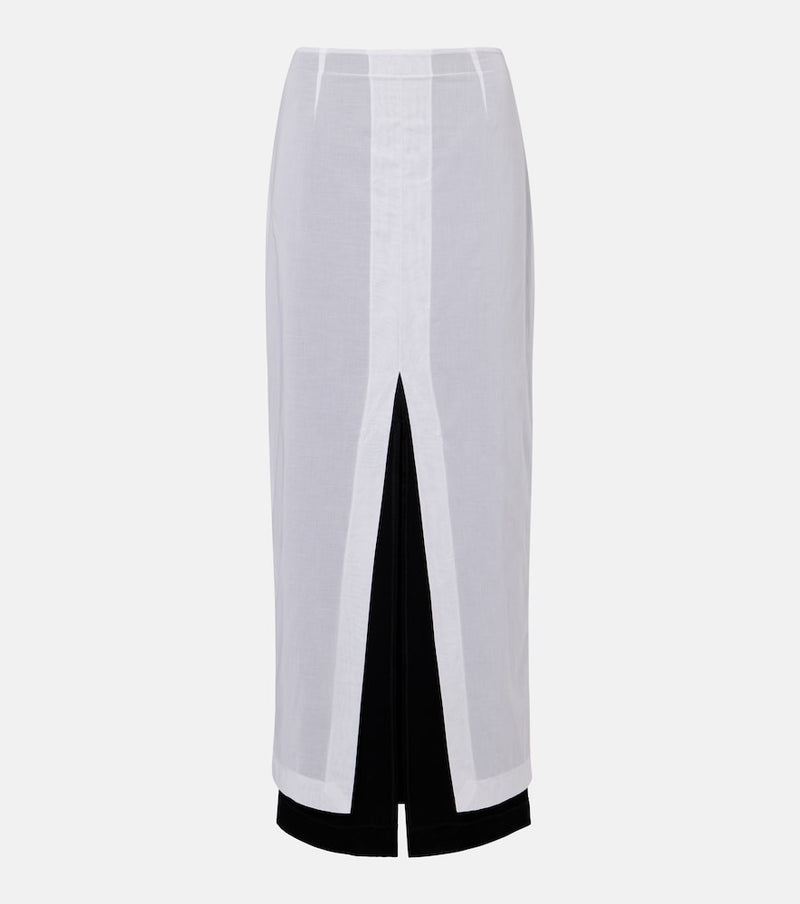 The Row Iphora layered cotton maxi skirt