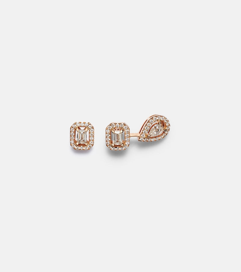 Messika My Twin 1+2 18kt rose gold earrings with diamonds